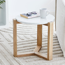 Leila Oak Wood Side Table