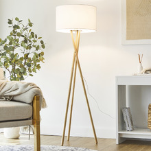 Alira Rubberwood Floor Lamp