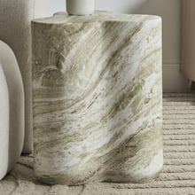 Green Amaya Faux Marble Side Table