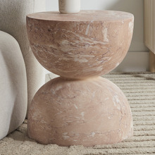 Tea Rose Dunn 45cm Faux Marble Side Table