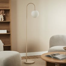 Keira Beige Travertine Floor Lamp
