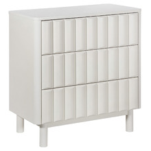 White Thalia 3 Drawer Bedside Table