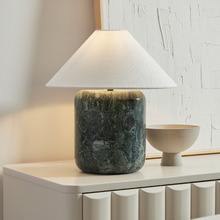 Callie Emerald Linen & Marble Table Lamp