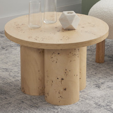 Caleb Round Burl-Look Coffee Table