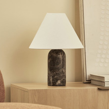 Ziva Cocoa Linen & Marble Table Lamp