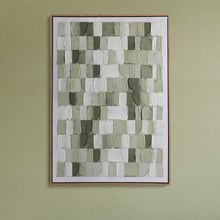 Sage Bricks Framed Canvas Wall Art