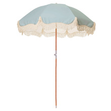 2m Bay Blue Canvas Beach Umbrella