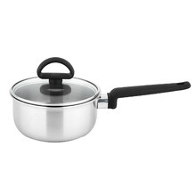Silver Riesa 1.3L Stainless Steel Saucepan with Glass Lid