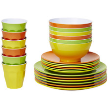 24 Piece Citrus Classic Pro Melamine Dinner Set