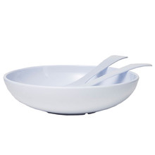 3 Piece White Deluxe Melamine Salad Bowl & Server Set