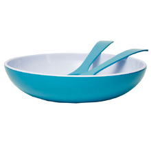 3 Piece Cyan Deluxe Melamine Salad Bowl & Server Set