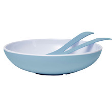 3 Piece Blue Deluxe Melamine Salad Bowl & Server Set