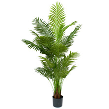 Bright Green Potted Faux Areca Palm Tree