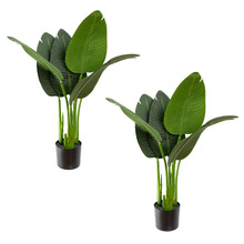 80cm Potted Faux Traveller Palm Plants (Set of 2)