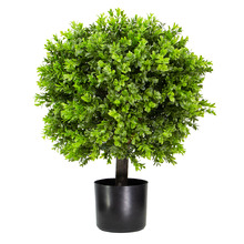 60cm Potted Faux Boxwood Ball Plant