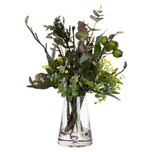 45cm Faux Gumnut Native Arrangement in Glass Vase