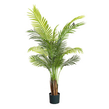 Bright Green Potted Faux Areca Palm Tree