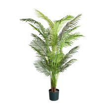Bright Green Potted Faux Areca Palm Tree