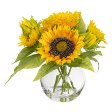 30cm Faux Sunflower with Vase