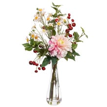 48cm Faux Dahlia Mixed Arrangement with Vase
