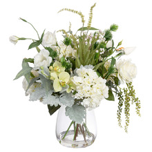 60cm Faux Hydrangea & Rose Mixed Arrangement with Vase