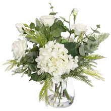 48cm Faux Hydrangea & Rose Mixed Arrangement with Vase