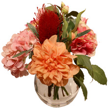 40cm Faux Tulip & Eucalyptus Mixed Arrangement in Vase