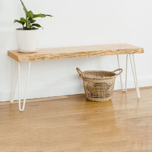 Natural & White Molly Macrocarpa Ottoman Bench
