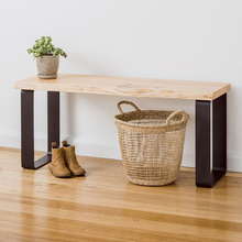 Natural & Black Estelle Macrocarpa Dining Bench