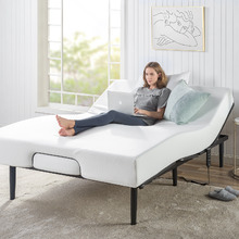 Black Jerson Adjustable Queen Bed Base with Wired Remote