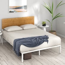 Natural & White Ciria Metal & Bamboo Bed
