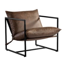 Eithan Faux Leather Sling Accent Chair