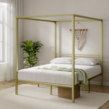 Gold Cytus Metal Canopy Bed