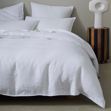 White Ravello French Linen Quilt Cover