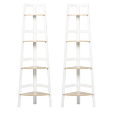 Hawaii 4 Tier Corner Ladder Shelves (Set of 2)