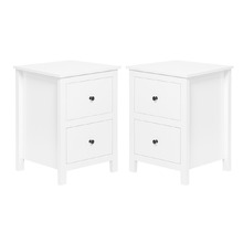 White Franco 2 Drawer Bedside Tables (Set of 2)