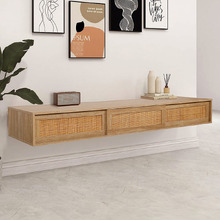 Ashca Wall-Mounted Rattan Entertainment Unit