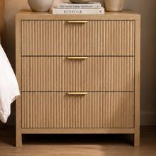 Zaire 3 Drawer Bedside Table
