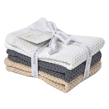 3 Piece Combed Cotton Dish Cloth Set - Eco Friendly