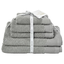 5 Piece Dove Grey Luna Cotton Bathroom Towel Set