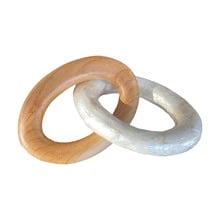 Chain Teak Wood & Capiz Shell Sculpture