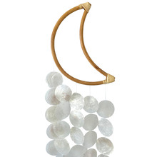 Moon Rattan & Capiz Shell Wall Accent
