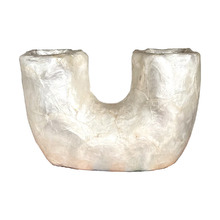 Cream Pearl Horn Capiz Shell Vase
