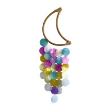 Multi-Coloured Rattan & Capiz Shell Wall Accent