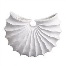 24cm White Scalloped Vase