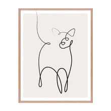 Line Cat Framed Printed Wall Art