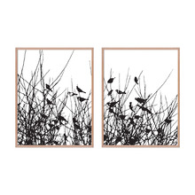 Sparrow Framed Printed Wall Art Diptych
