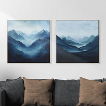 Dawn Peaks Canvas Wall Art Diptych