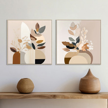 Organic Shapes Canvas Wall Art Diptych