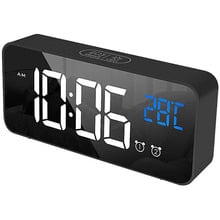 LED Digital Alarm Clock with Temperature Display & Music